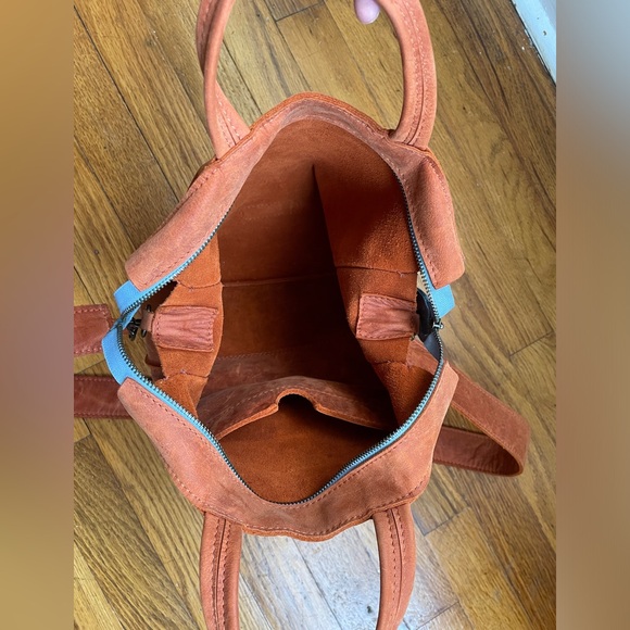 Nana By Sally Geometry Satchel Handbag Genuine Leather - Picture 9 of 13